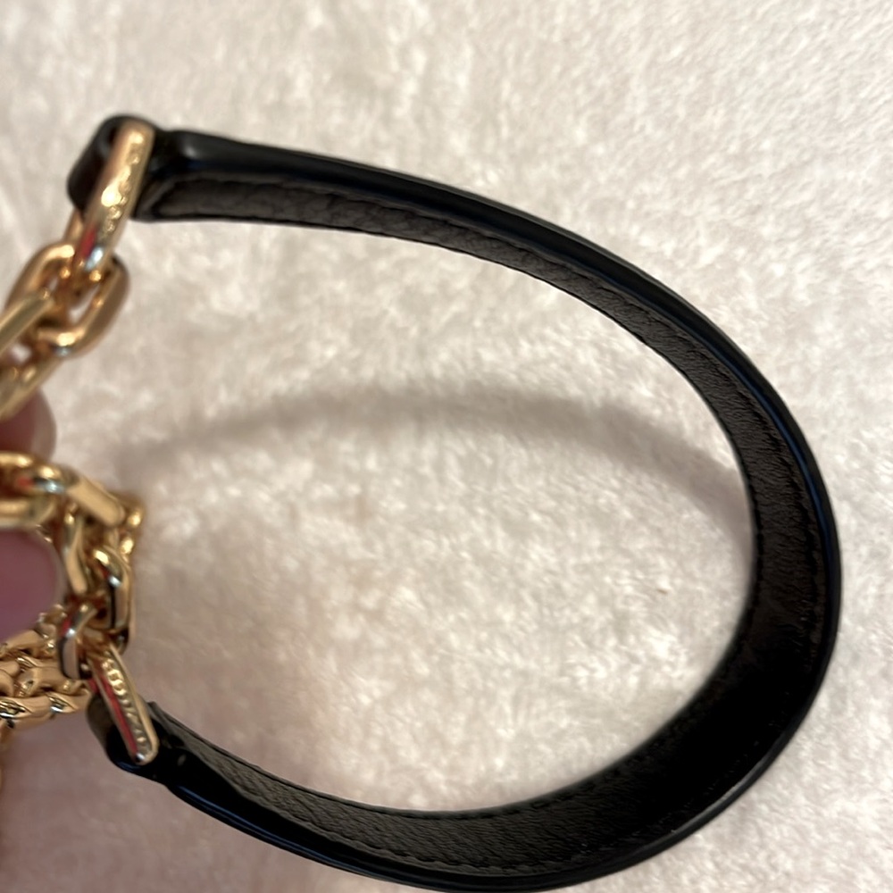 Marc Jacobs Empire City Pebbled Leather Wallet Crossbody Gold Chain No Callouts - Picture 14 of 17